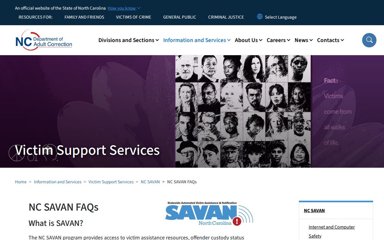 NC SAVAN PIN registration steps for Rutherford County release alerts